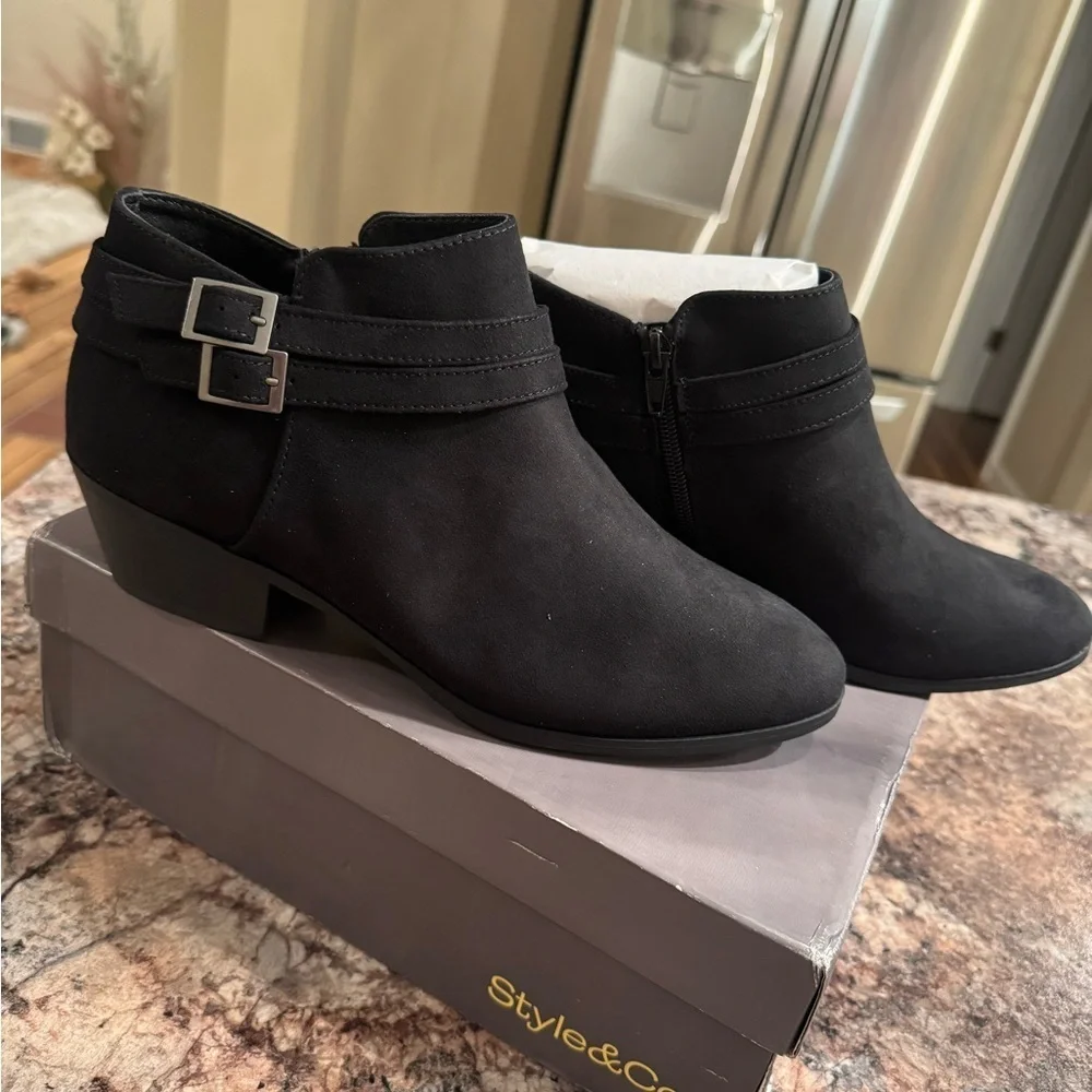 Style & Co. Women's Willaa Belt Block Heel Booties